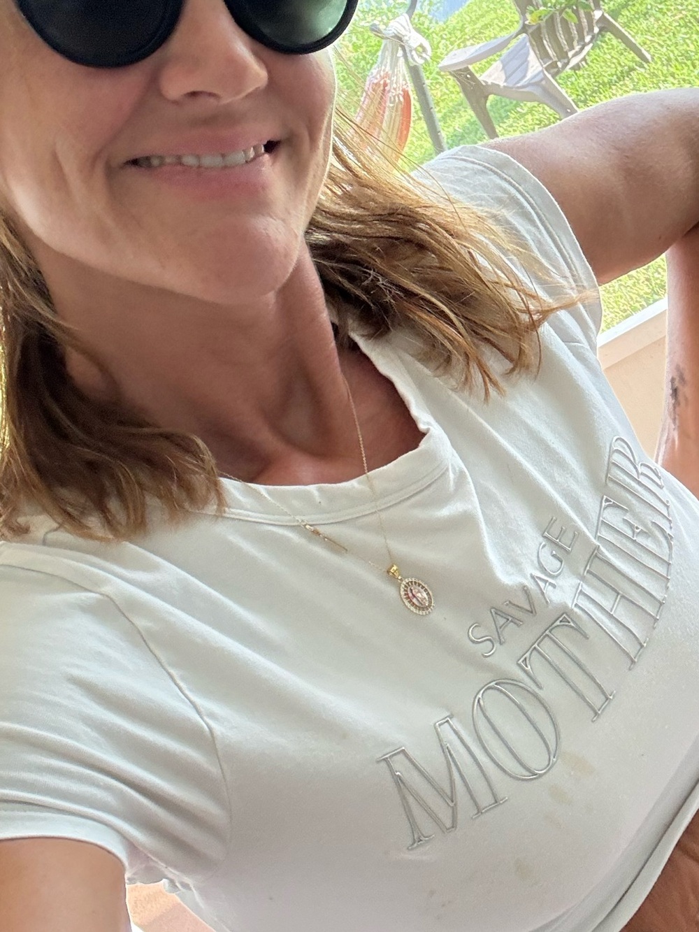 Savage X Fenty White Cropped Graphic Tee with Raised Lettering
